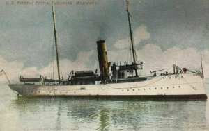 U. S. Revenue Cutter Tuscarora Postcard Milwaukee WI Ship Boat