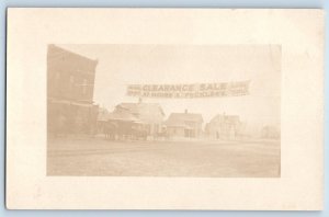 Wimbledon North Dakota ND Postcard RPPC Photo Store Sale Main Street c1910's