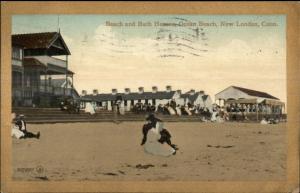 New London CT Ocean Beach Scene c1910 Postcard #5