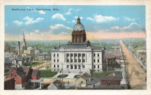 c1920 Aerial View Court House Manitowoc Wisconsin WI P482 