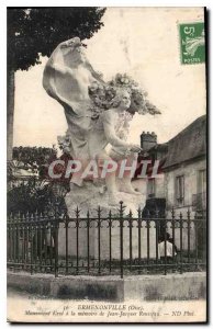 Old Postcard Ermenonville Oise high monument to the memory of Jean-Jacques Ro...