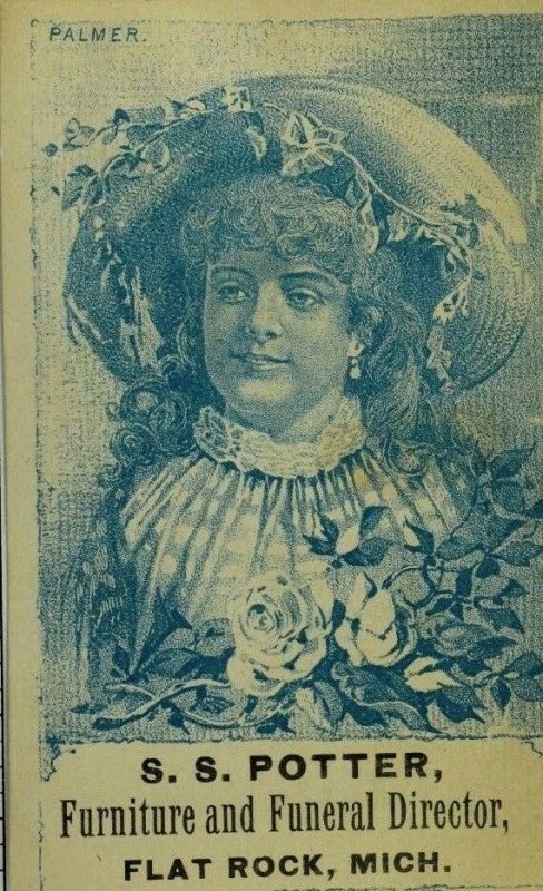 1870's-80's S. S Potter Furniture & Funeral Director Actress Minnie Palmer P82