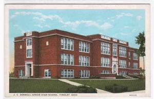 Donnell Junior High School Findlay Ohio 1941 postcard