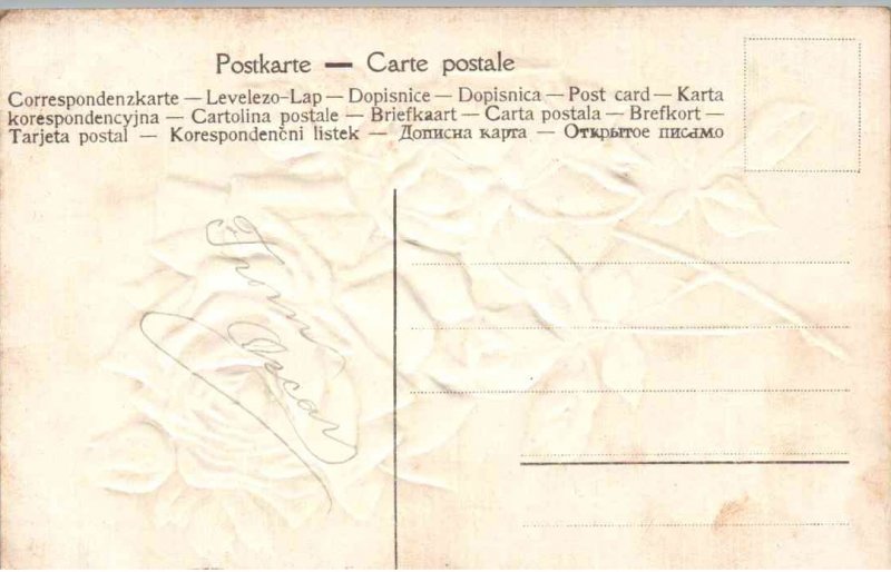 Wishing you Happy Days - Roses - Embossed - c1908