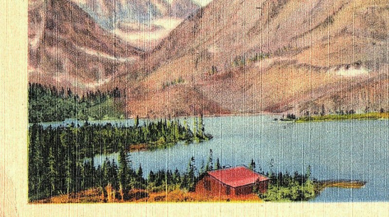 Mt Grinnell Swiftcurrent Lake Glacier Nat'l Park Vintage Standard View Postcard 