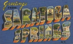 Saratoca Springs, N.Y., USA Large Letter Towns 1952 close to perfect corners,...