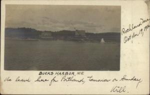 Homes From Harbor c1905 Real Photo Postcard