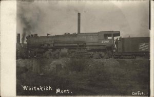 Whitefish Montana MT RR Train Great North Ry c1910 Real Photo Postcard