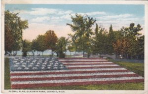 Michigan Detroit Floral Flag Gladwin Park 1918 Curteich