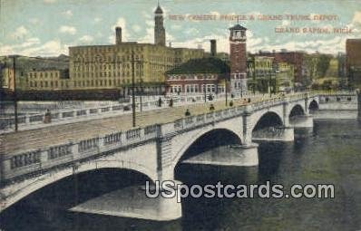 New Cement Bridge & Grand Trunk Depot in Grand Rapids, Michigan