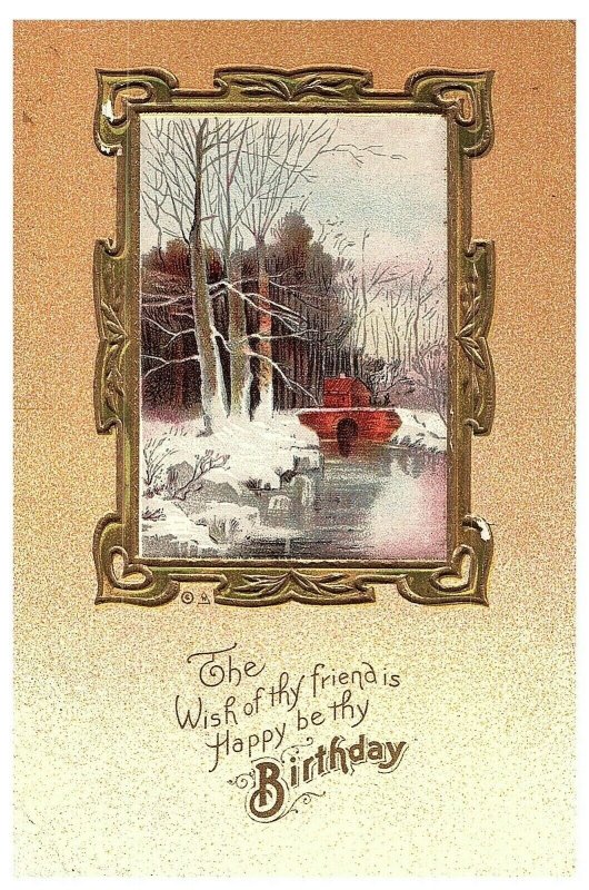 Vintage Copr E Nash Embossed Birthday for a Friend Postcard Unposted