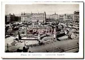 Postcard Modern Barcelona Plaza Cataluna Catalonia Square