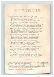 Lot of 2 1880's Vaseline Elixir Vitae Poem on Back Victorian Trade Cards P59