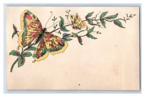 1880s Victorian Trade Cards Beautiful Butterfly & Bird Lot Of 2 P116 