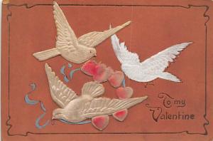 Embossed Material on front Valentines Day Writing on back missing material bi...