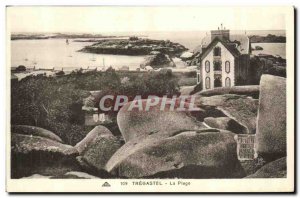 Old Postcard The Beach Tregastel