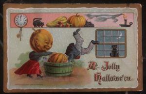 Mint Vintage USA Picture Postcard PPC A Jolly  Halloween