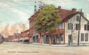 NIAGARA FALLS, Canada    ERIE AVENUE   Street Scene   c1910's Postcard