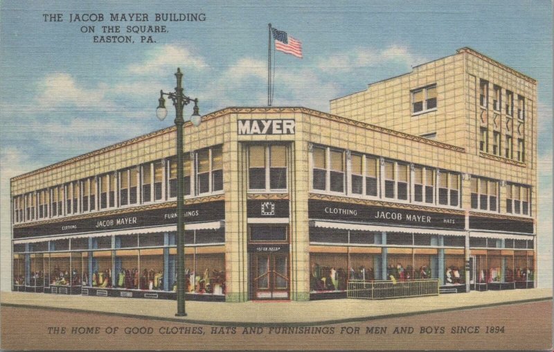 Postcard Jacob Mayer Building  Easton PA