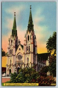 St. John's Cathedral  Savannah  Georgia   Postcard