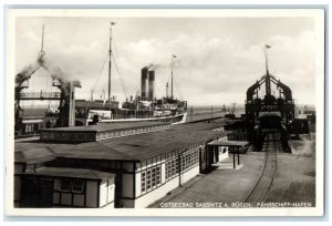 c1930 Sea Resort of Sassnitz Rugen Ferry Port Germany RPPC Photo Postcard