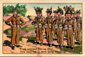 Military H. Rotgans Oh Boy, it's His Birthday today Vintage Postcard C146