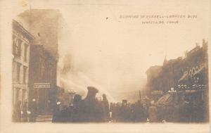 Waterloo IA FIRST Russell-Lampdon Bldg Burns~Firemen Fight Fierce Fire~RPPC 1914