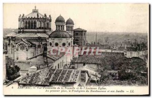 Old Postcard View of Ars & # 39ensemble New and the Church & # 39Ancienne