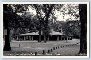 Boone Iowa IA Postcard RPPC Photo Picnic Shelter In McHose Park c1910's  Antique
