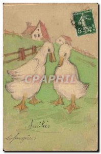 Old Postcard Fancy (drawing hand) Ducks