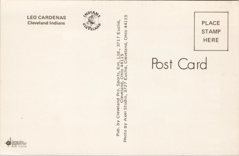 Leo Cardenas Cleveland Indians Baseball Player Unused Vintage Postcard E76