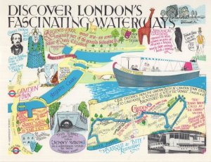 Camden Town London Waterways Zoological Gardens Rare Giant Postcard