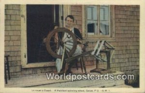 Un rouet a Gaspe, Habitant Spinning wheel Gaspe, PQ Canada 1936 