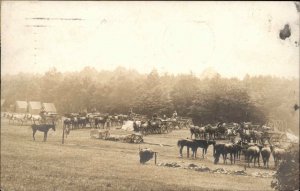 Horses & Wagons 1912 Westport Connecticut CT Cancel Real Photo Postcard