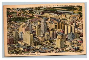 Vintage 1930's Postcard Business District Houston Texas