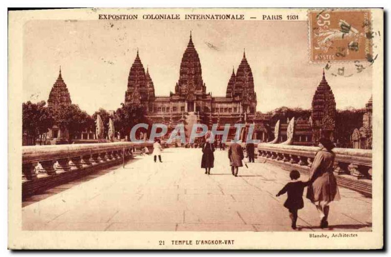 Old Postcard Paris International Exposition Coloniale 1931 Temple of Wat & # ...