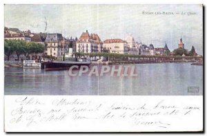 Old Postcard Evian Les Baines Le Quai Boat