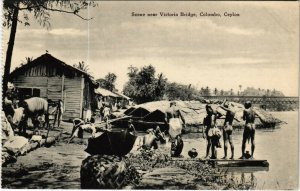 PC CPA SRI LANKA, CEYLON, COLOMBO, VICTORIA BRIDGE, Vintage Postcard (b12804)