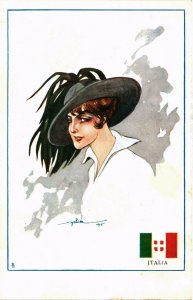 PC CPA ITALY, POLITIC PROPAGANDA, ITALIAN LADY, Vintage Postcard (b17824)