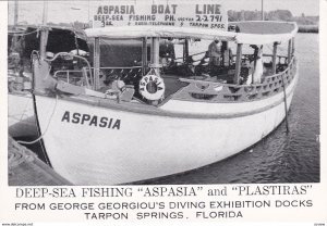 TARPON SPRINGS , Florida, 30-40s ; Deep-Sea Fishing Boats Aspasia & Plasti...