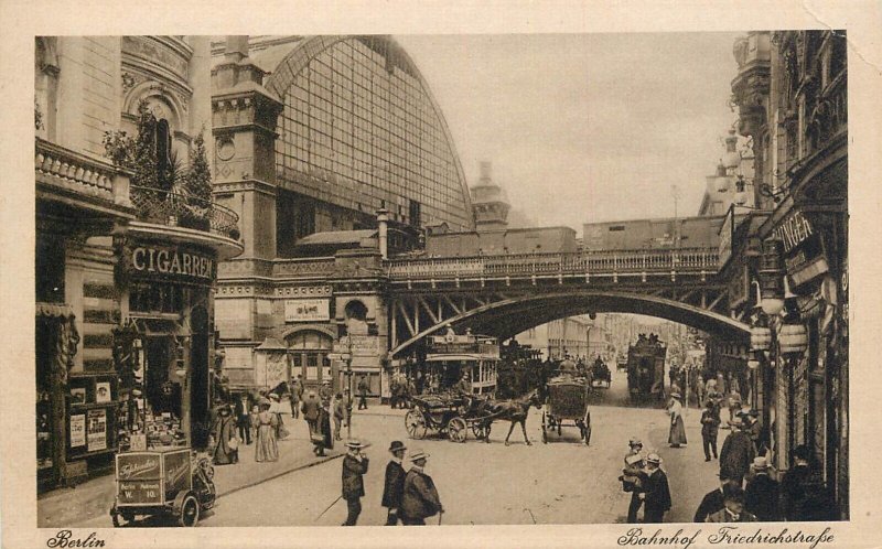 Germany Berlin railway station vintage postcard