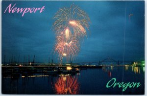 Postcard - Fireworks Over Yaquina Bay, Newport, Oregon, USA