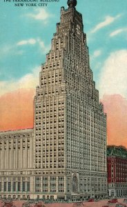 Paramount Building Theatre Times Square Landmark New York City Vintage Postcard