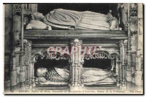 Old Postcard Bourg Brou Church Mausoleum of Margaret of Austria Statue of Pri...