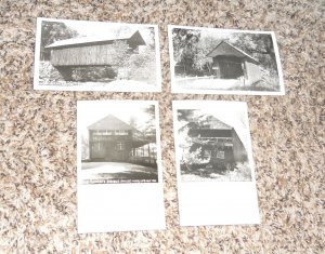 Lot Of 4 Webster NH New Hampshire Covered Bridge Real Photo RPPC Postcards