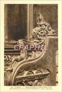 Old Postcard Thann Sculpture Stalls Choir of the Cathedral (XVI century)