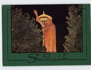 Postcard The statue of Chief Sealth, Seattle, Washington