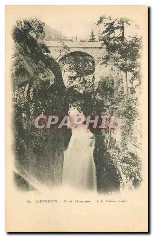 Old Postcard Cauterets Bridge of Spain