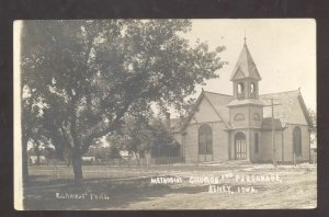 RPPC SENEY IOWA METHOCIST CHURCH PARSONAGE 1909 VINTAGE REAL PHOTO POSTCARD