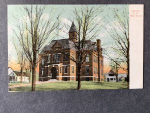 High School Laconia NH Litho Postcard H1323082418